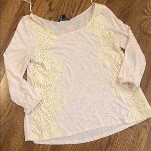 American Eagle outfitters pink lace 3/4 sleeve S